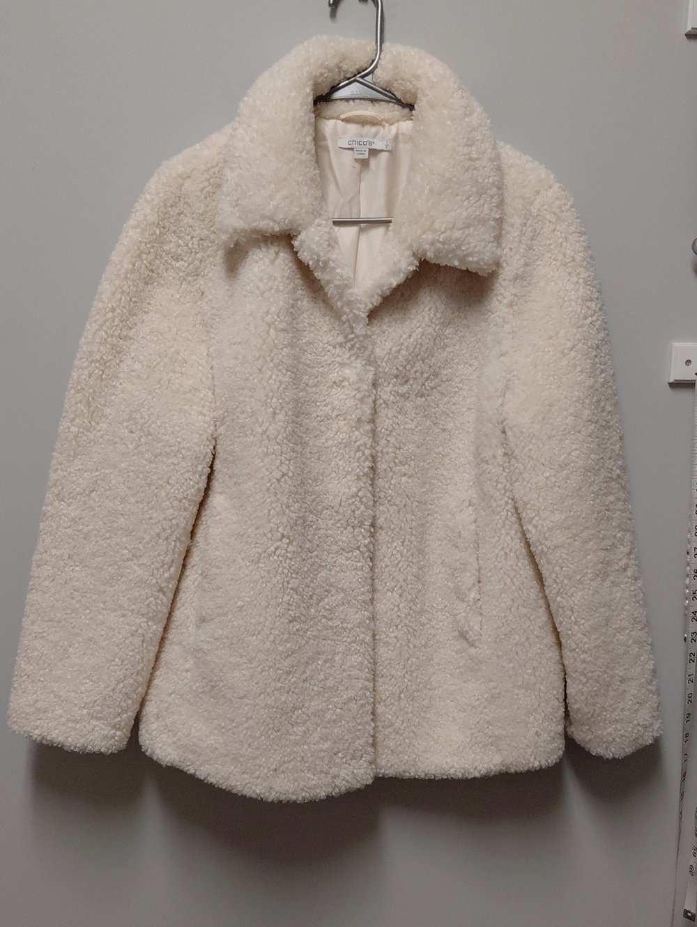 Chico's Cream Teddy Sherpa Jacket